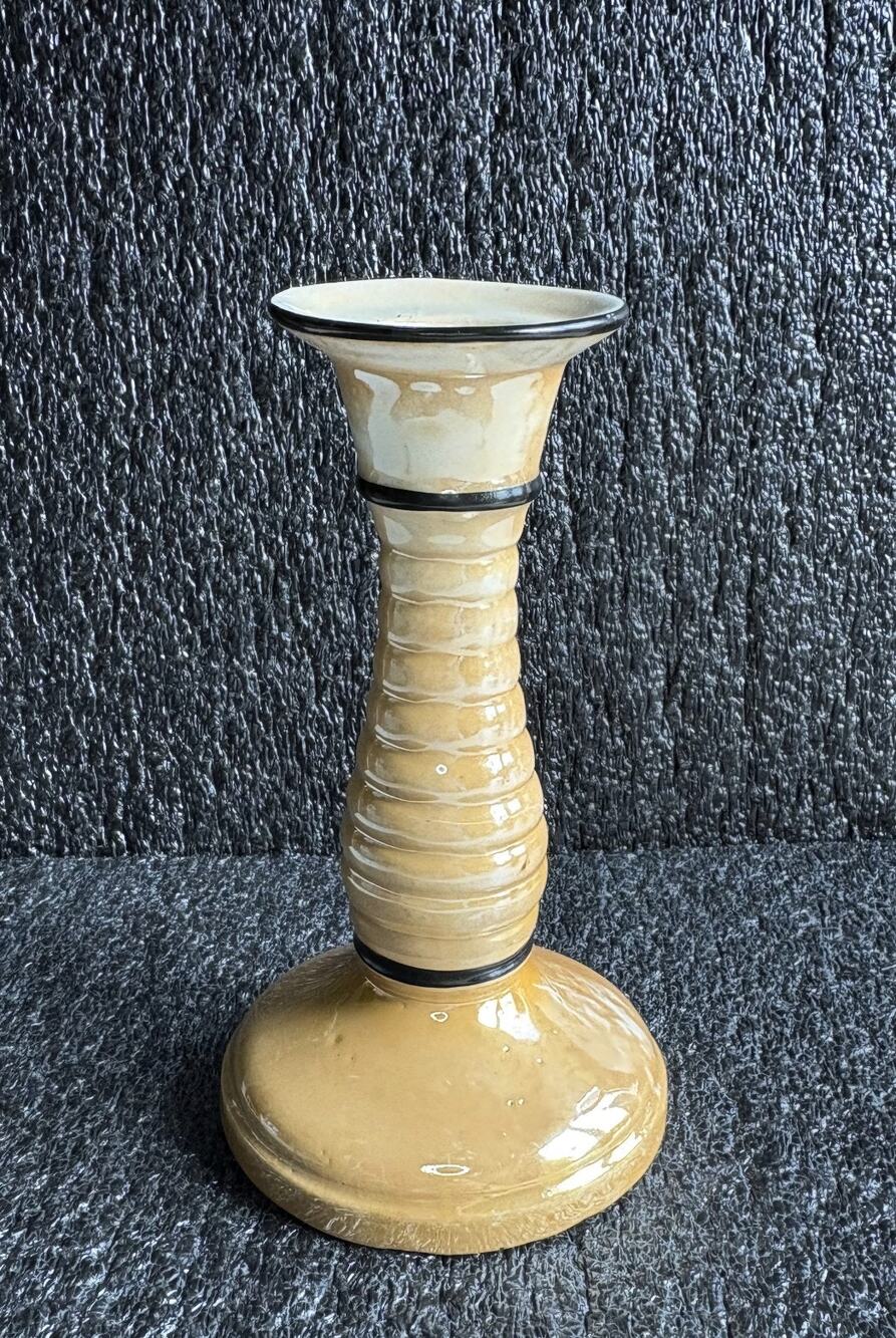 Vintage Lusterware 6 1/4” candlestick Czecho-slovakia Solitary, Lonely